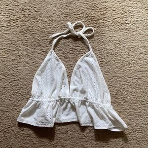White Ruffle Halter Top (M)
